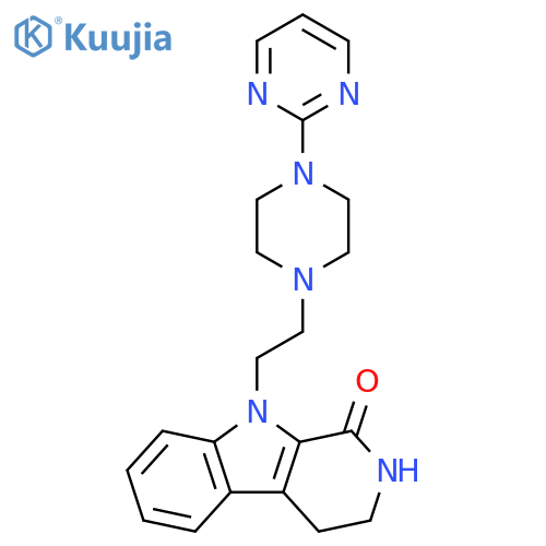 1H-Pyrido[3,4-b]indol-1-one,2,3,4,9-tetrahydro-9-[2-[4-(2-pyrimidinyl)-1-piperazinyl]ethyl]- structure