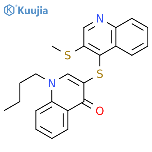4(1H)-Quinolinone, 1-butyl-3-[[3-(methylthio)-4-quinolinyl]thio]- structure