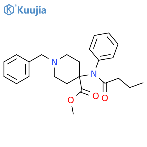 Methyl 4-(1-Oxobutyl)phenylamino-1-(phenylmethyl)-4-piperidinecarboxylate structure