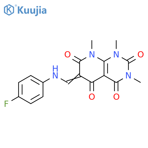 Pyrido[2,3-d]pyrimidine-2,4,5,7(1H,3H,6H,8H)-tetrone,6-[[(4-fluorophenyl)amino]methylene]-1,3,8-trimethyl- structure