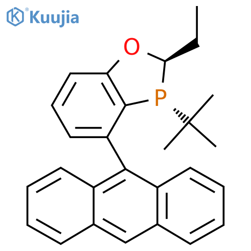 (2R,3R)-4-(Anthracen-9-yl)-3-(tert-butyl)-2-ethyl-2,3-dihydrobenzo[d][1,3]oxaphosphole structure