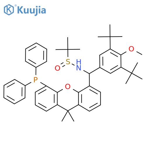 (R)-N-[(R)-(3,5-Di-tert-butyl-4-methoxyphenyl)[5-(diphenylphosphino)-9,9-dimethyl-9H-xanthen-4-yl]methyl]-2-methylpropane-2-sulfinamide structure