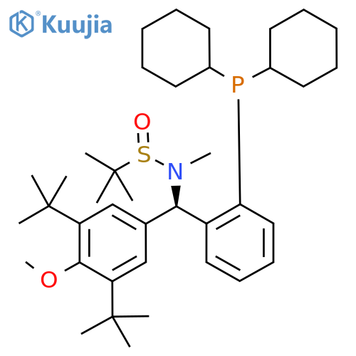 [S(R)]-N-[(R)-[3,5-Bis(1,1-dimethylethyl)-4-methoxyphenyl][2-(dicyclohexylphosphino)phenyl]methyl]-N,2-dimethyl-2-propanesulfinamide structure