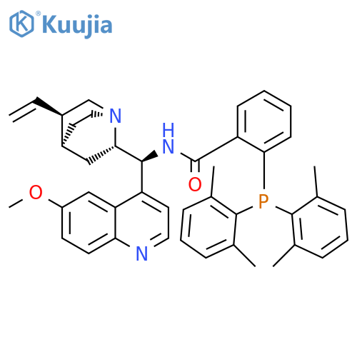 2-[Bis(2,6-dimethylphenyl)phosphino]-N-[(8α,9S)-6′-methoxycinchonan-9-yl]benzamide structure