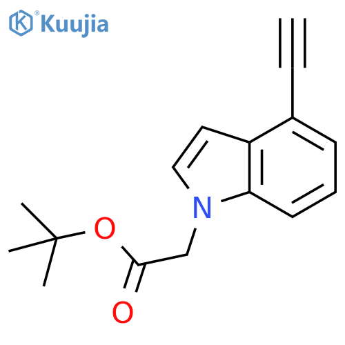 1H-Indole-1-acetic acid, 4-ethynyl-, 1,1-dimethylethyl ester structure