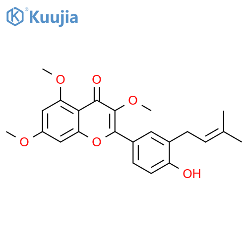 2-[4-Hydroxy-3-(3-methyl-2-buten-1-yl)phenyl]-3,5,7-trimethoxy-4H-1-benzopyran-4-one structure
