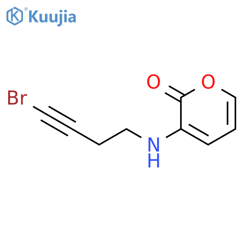2H-Pyran-2-one, 3-[(4-bromo-3-butyn-1-yl)amino]- structure