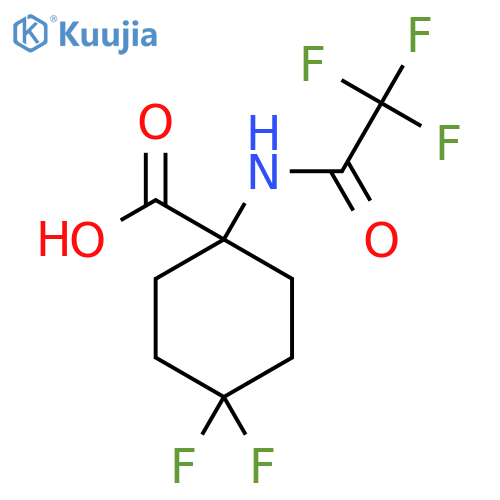 4,4-Difluoro-1-(2,2,2-trifluoroacetamido)cyclohexane-1-carboxylic acid structure