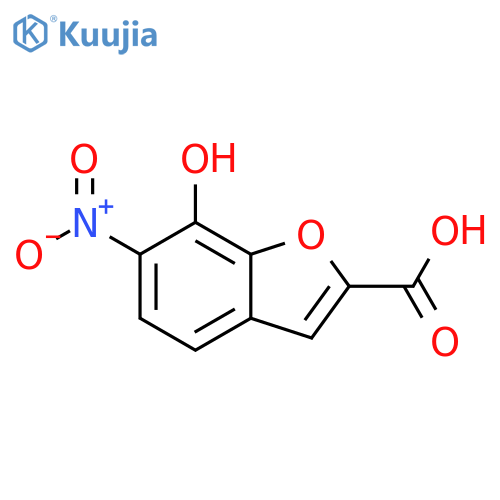 2-Benzofurancarboxylic acid, 7-hydroxy-6-nitro- structure