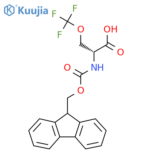 (2R)-2-({(9H-fluoren-9-yl)methoxycarbonyl}amino)-3-(trifluoromethoxy)propanoic acid structure