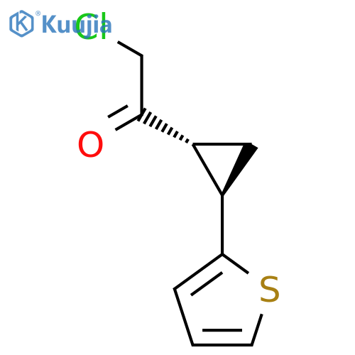 rac-2-chloro-1-(1R,2R)-2-(thiophen-2-yl)cyclopropylethan-1-one, trans structure
