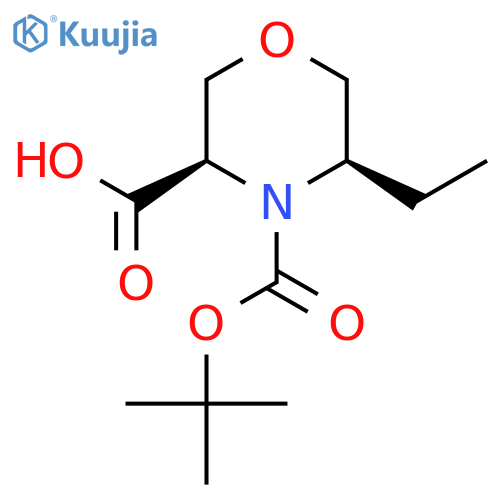 (3R,5R)-4-(tert-butoxy)carbonyl-5-ethylmorpholine-3-carboxylic acid structure