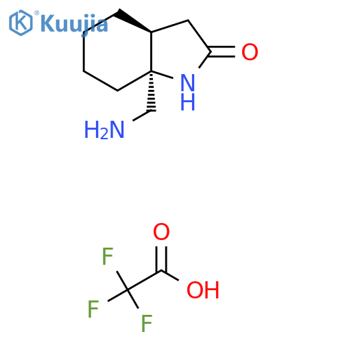 rac-(3aR,7aR)-7a-(aminomethyl)-octahydro-1H-indol-2-one, trifluoroacetic acid, cis structure
