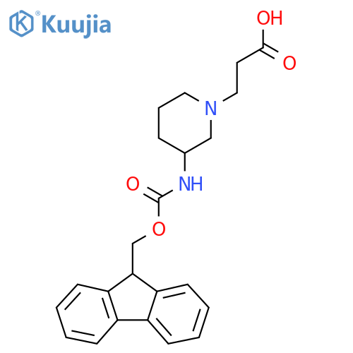 3-3-({(9H-fluoren-9-yl)methoxycarbonyl}amino)piperidin-1-ylpropanoic acid structure