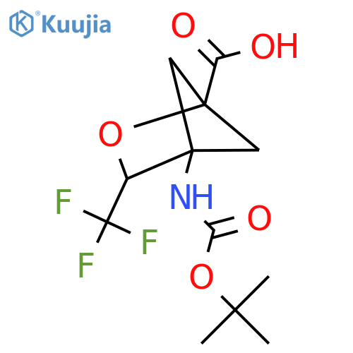 4-{(tert-butoxy)carbonylamino}-3-(trifluoromethyl)-2-oxabicyclo2.1.1hexane-1-carboxylic acid structure