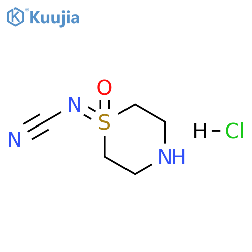 (1-oxo-1lambda6-thiomorpholin-1-ylidene)aminoformonitrile hydrochloride structure