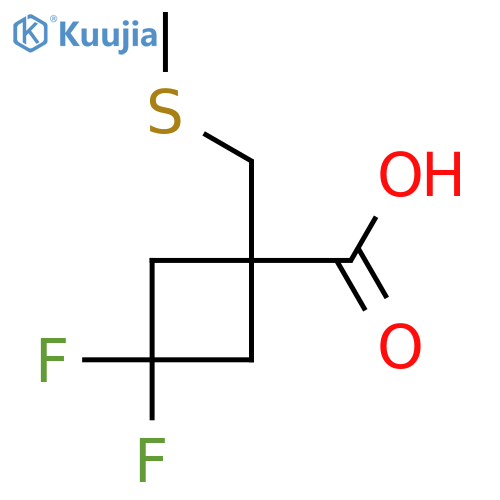3,3-Difluoro-1-(methylsulfanylmethyl)cyclobutane-1-carboxylic acid structure