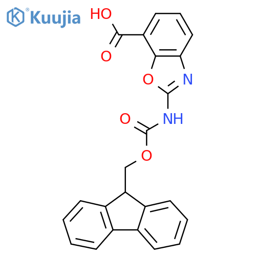 2-({[(9H-fluoren-9-yl)methoxy]carbonyl}amino)-1,3-benzoxazole-7-carboxylic acid structure