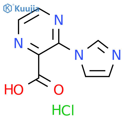 3-(1H-imidazol-1-yl)pyrazine-2-carboxylic acid hydrochloride structure
