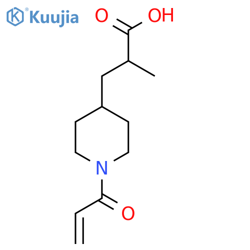 2-methyl-3-1-(prop-2-enoyl)piperidin-4-ylpropanoic acid structure