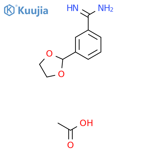 3-(1,3-dioxolan-2-yl)benzene-1-carboximidamide, acetic acid structure