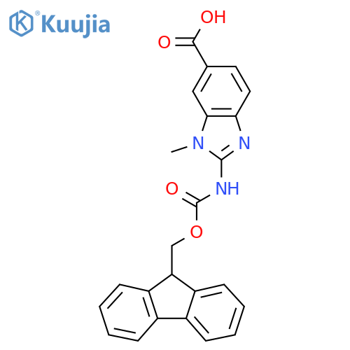 2-({[(9H-fluoren-9-yl)methoxy]carbonyl}amino)-1-methyl-1H-1,3-benzodiazole-6-carboxylic acid structure