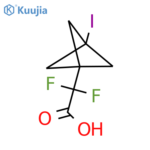 2,2-difluoro-2-{3-iodobicyclo1.1.1pentan-1-yl}acetic acid structure