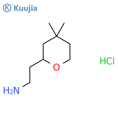 2-(4,4-Dimethyloxan-2-yl)ethanamine;hydrochloride structure
