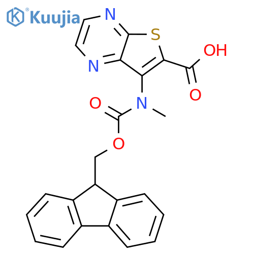 7-({(9H-fluoren-9-yl)methoxycarbonyl}(methyl)amino)thieno2,3-bpyrazine-6-carboxylic acid structure