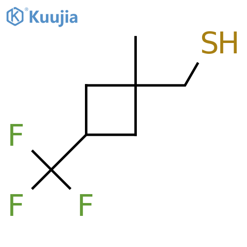 1-methyl-3-(trifluoromethyl)cyclobutylmethanethiol, Mixture of diastereomers structure