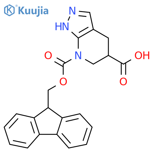 7-{(9H-fluoren-9-yl)methoxycarbonyl}-1H,4H,5H,6H,7H-pyrazolo3,4-bpyridine-5-carboxylic acid structure