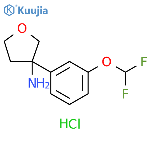 3-3-(difluoromethoxy)phenyloxolan-3-amine hydrochloride structure