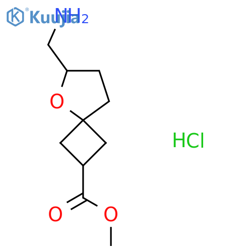 Methyl 6-(aminomethyl)-5-oxaspiro[3.4]octane-2-carboxylate hydrochloride structure