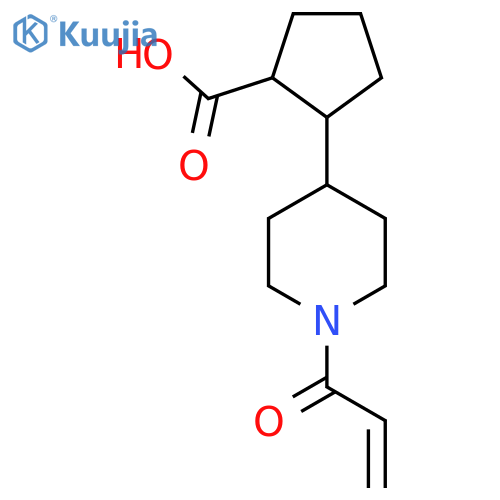 2-1-(prop-2-enoyl)piperidin-4-ylcyclopentane-1-carboxylic acid structure