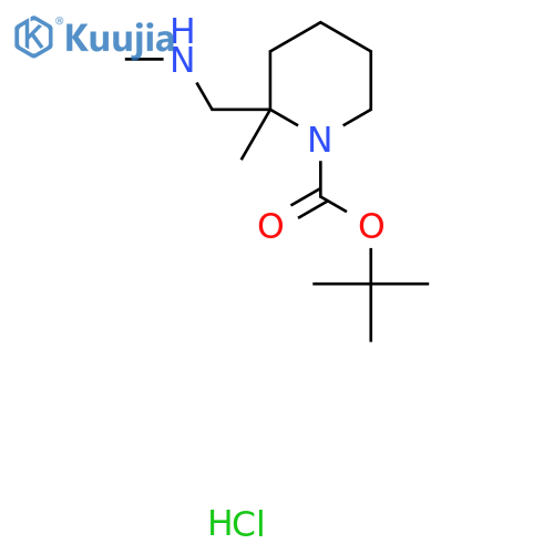 tert-butyl 2-methyl-2-(methylamino)methylpiperidine-1-carboxylate hydrochloride structure
