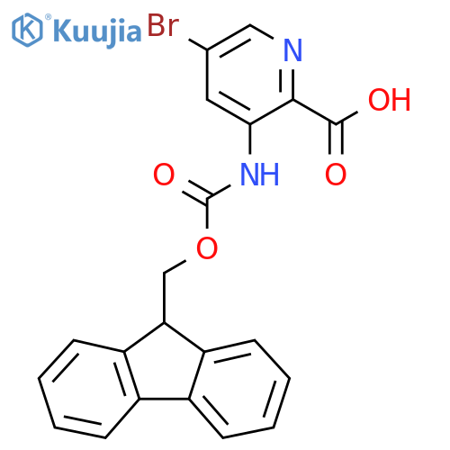 5-bromo-3-({(9H-fluoren-9-yl)methoxycarbonyl}amino)pyridine-2-carboxylic acid structure