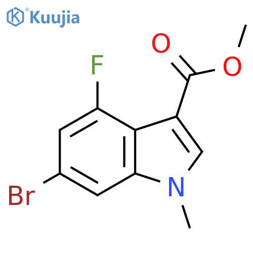 1H-Indole-3-carboxylic acid, 6-bromo-4-fluoro-1-methyl-, methyl ester structure