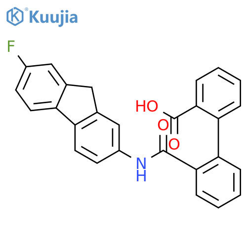 [1,1'-Biphenyl]-2-carboxylicacid, 2'-[[(7-fluoro-9H-fluoren-2-yl)amino]carbonyl]- structure