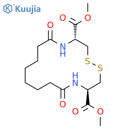 1,2-Dithia-5,14-diazacyclohexadecane-4,15-dicarboxylic acid,6,13-dioxo-, dimethyl ester, (4R,15R)- structure