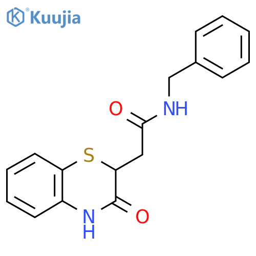 N-benzyl-2-(3-oxo-3,4-dihydro-2H-1,4-benzothiazin-2-yl)acetamide structure