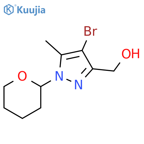 (4-bromo-5-methyl-1-tetrahydropyran-2-yl-pyrazol-3-yl)methanol structure