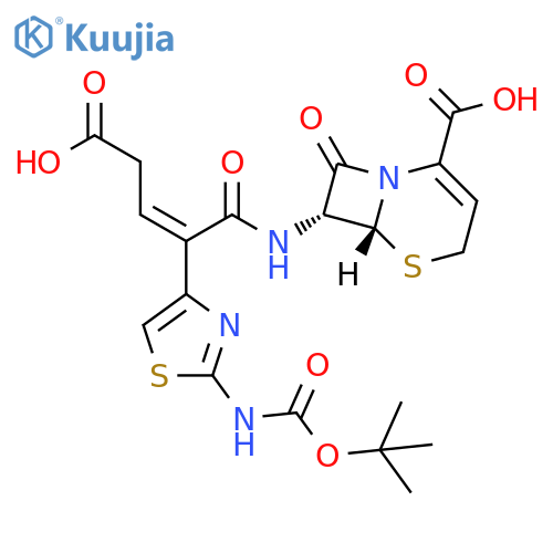 (6R,7R)-7-[[(2Z)-4-Carboxy-2-[2-[[(1,1-dimethylethoxy)carbonyl]amino]-4-thiazolyl]-1-oxo-2-buten-1-yl]amino]-8-oxo-5-thia-1-azabicyclo[4.2.0]oct-2-ene-2-carboxylic acid structure