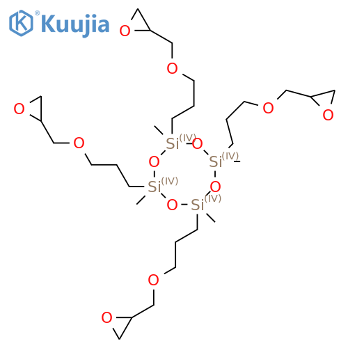 2,4,6,8-Tetramethyl-2,4,6,8-tetrakis(3-(oxiranylmethoxy)propyl)cyclotetrasiloxane structure