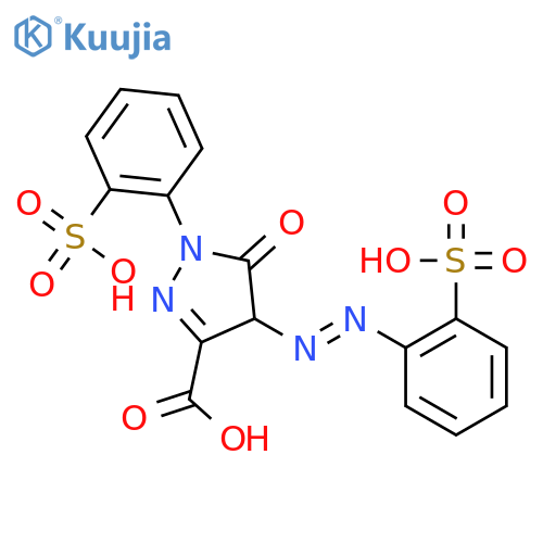 5-oxo-1-(2-sulfophenyl)-4-(2-sulfophenyl)azo-4H-pyrazole-3-carboxylic acid structure