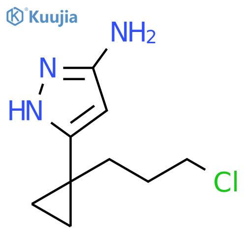 5-[1-(3-Chloropropyl)cyclopropyl]-1H-pyrazol-3-amine structure