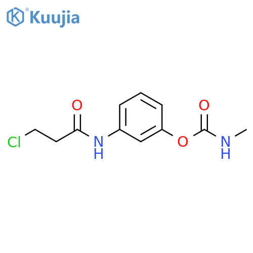Propanamide,3-chloro-N-[3-[[(methylamino)carbonyl]oxy]phenyl]- structure