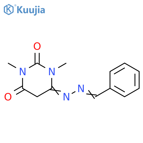 6-(N'-BENZYLIDENE-HYDRAZINO)-1,3-DIMETHYL-1H-PYRIMIDINE-2,4-DIONE structure