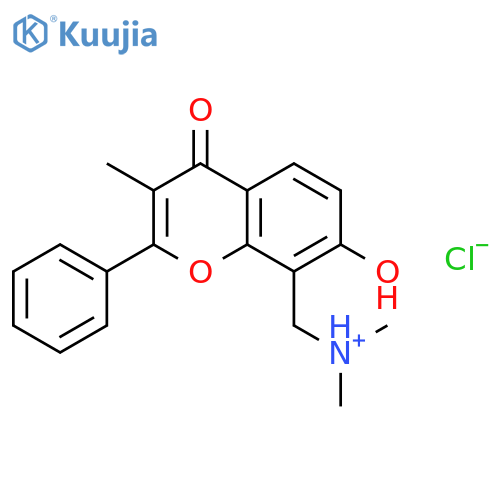 4H-1-Benzopyran-4-one,8-[(dimethylamino)methyl]-7-hydroxy-3-methyl-2-phenyl-, hydrochloride (1:1) structure