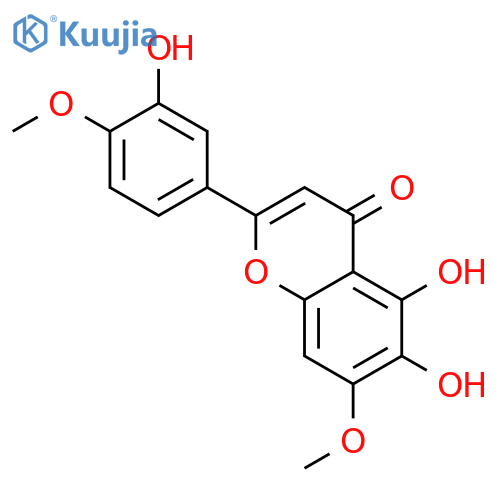 4H-1-Benzopyran-4-one,5,6-dihydroxy-2-(3-hydroxy-4-methoxyphenyl)-7-methoxy- structure