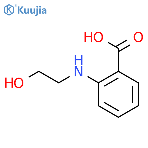 2-(2-hydroxyethyl)aminobenzoic acid structure